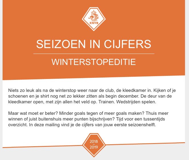 SmittieNr4's tweet photo. Bijna 400.000 voetballers ontvangen vandaag hun persoonlijke voetbalstatistieken (winterstopeditie) vanuit de @KNVB. https://t.co/jcQwj06k7v