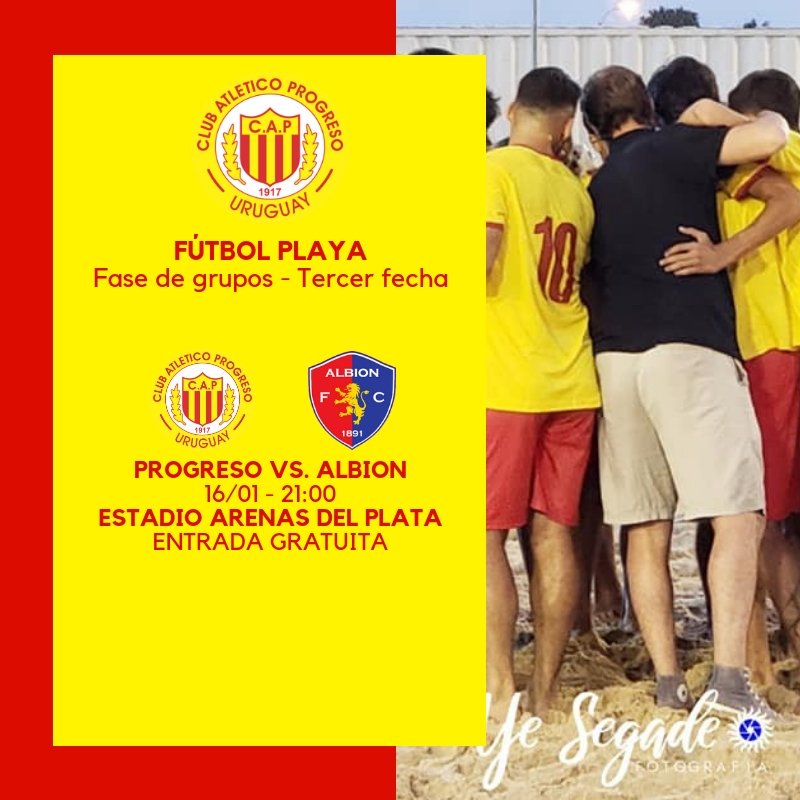 #FútbolPlaya ¡Todos a la playa!
Por la última Fecha de la Fase de grupos, enfrentamos hoy a @AlbionFootClub
#JuegaProgreso #SomosBarrio