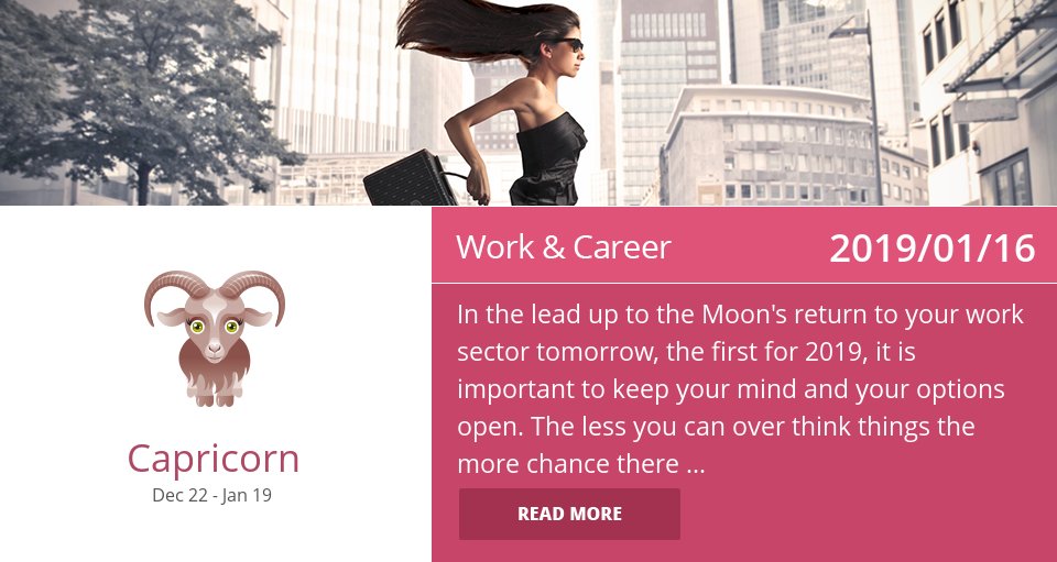 capricorn_scope's tweet photo. Jan 16, 2019: Work Horoscope => See more: https://t.co/CiJVVVS19y Accurate? Like = Yes #Capricorn #Horoscope https://t.co/LlzVgvuFFj