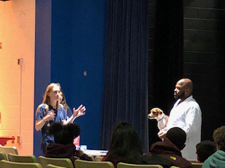 WakeForestMS's tweet photo. Thank you to Mr. Edmonds and students from Heritage High's Animal Science and Pre-Vet club who came to the school today to talk about elective choices at Heritage High.  It was great meeting some of their animals! #HeritageFFA #HHSAgRocks https://t.co/A9pPn5ZbAE