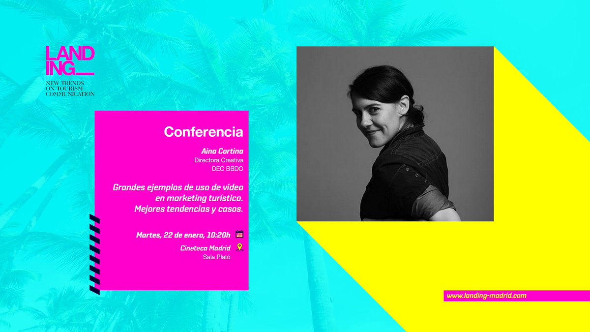 Aina Cortina Directora creativa de Dec BBDO presentará las mejores tendencias y casos de éxito en el uso del vídeo para la promoción de los destinos turísticos.
Inscripción Gratuita: landing-madrid.com/es/preinscripc…
#XperienceMadrid #Madrid #MadridFilmOffice #CIFFT #wbtf #CinetecaMadrid