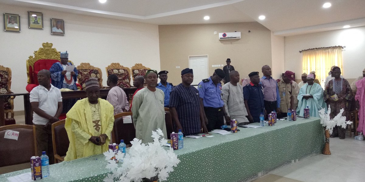 AATSarumi's tweet photo. Participants rise to take the second stanza of the national anthem + 'The Grace' as we close @noaekiti's #ElectionSensitisation on #VoidVotes https://t.co/lMPCP9NrJy