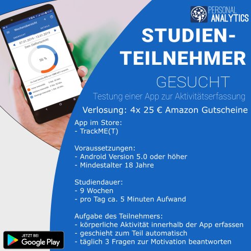 Hallo Welt! Ich suche viele nette Menschen, die mich bei meiner Masterarbeit Unterstützen! 
Weitere Infos: udue.de/trackmet 
<a href="/unidue/">Uni Duisburg-Essen @unidue.bsky.social</a> <a href="/panalytics_hci/">Personal Analytics</a> #motivation #fitness #health #lifestyle #android #app