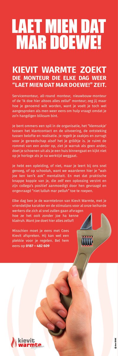 Wiele zoeken een goeie moengteur…

U mag 'm dele, daar zouwe mn wreed blieje mee weze...