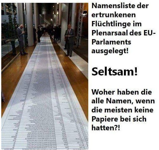 Deutungshoheit1's tweet photo. #Namensliste von Abenteurer in #EuParlament ausgelegt
#migrationwaffe https://t.co/5c3fmUXRsA