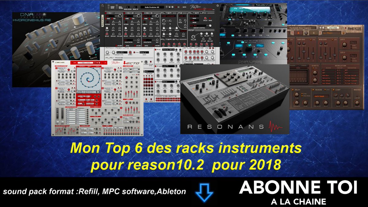 DjfurtifFurtif's tweet photo. @PropellerheadSW,@Turn2on,@Akai_Pro,@ujaminstruments,@robpapen,#lofi,#propellerheads,#beatmaking,#sonivox,#tutoriel,#mpc2software,#arturia,#ujaminstruments,#Rackextensions

Mon top 6 des Racks extensions pour #Reason10
https://t.co/qo39xJeUmB https://t.co/lVwtKTI8vl