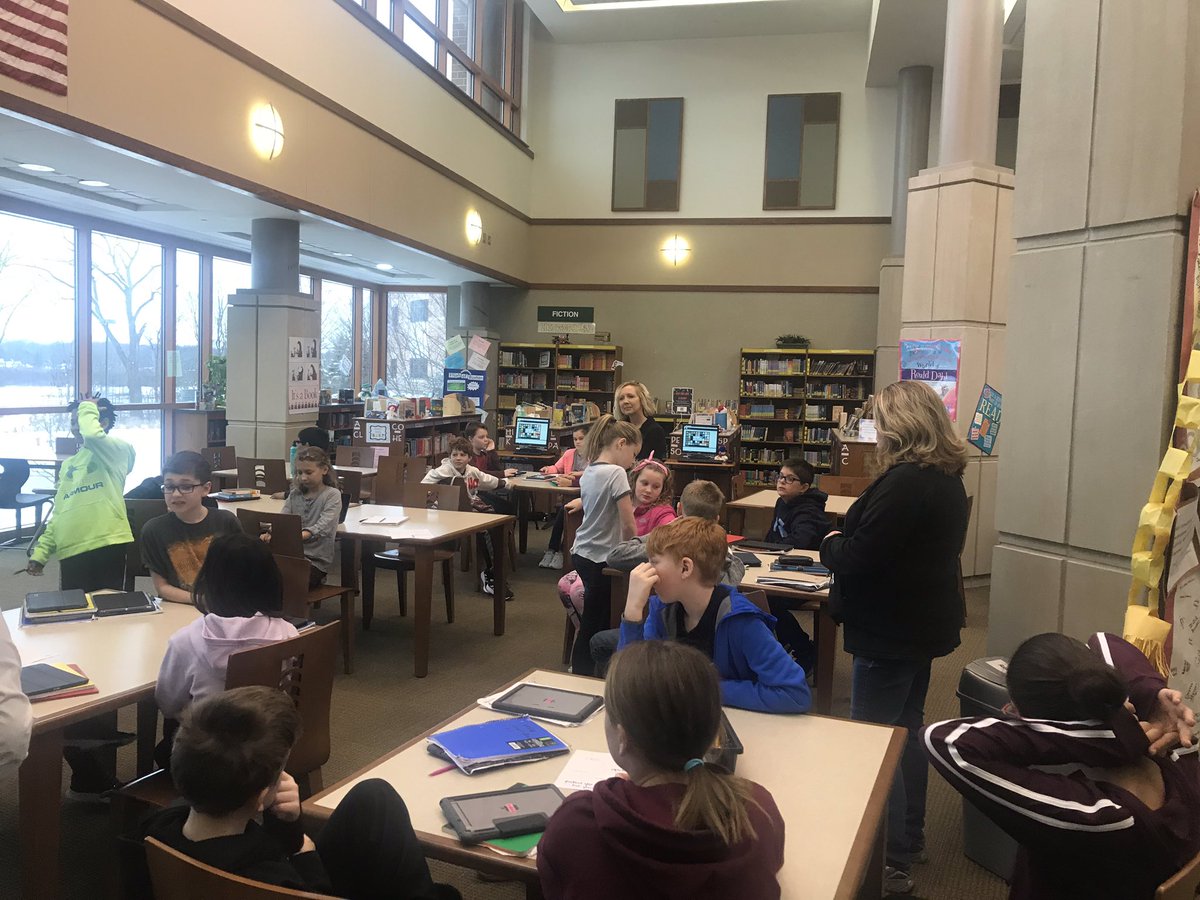 rsi_library's tweet photo. Learning about persuasive arguments with @brownandconway class today. We had two experts  help us today! Thanks to a special 6th grader and Ms. Henson for their points of view. https://t.co/WyZ8U92dfg