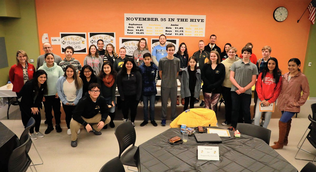 HarvardD50's tweet photo. This morning Harvard High School held their Buzzworthy Hornets breakfast. Staff recognized students committed to exceeding expectations, improving, and serving the community. #cusd50 #HornetPride https://t.co/TDsMjRuU77