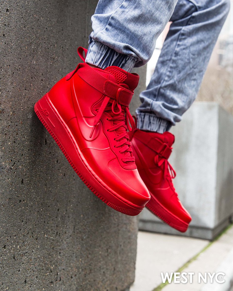 all red foamposite air force 1