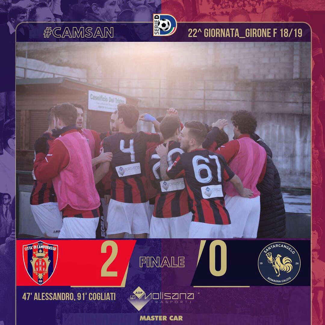 sscampobasso's tweet photo. 🔴🐺🔵Finale da Trivento: Alessandro e Cogliati decidono il match. Forza Lupi!
#CAMSAN
#SerieD #lnd #leganazionaledilettanti #Ilcuoredelcalcio #forzalupi #rossoblu #finoal90 #cittadicampobasso #campobassocalcio #campobasso #molise #jammbell #rallmo https://t.co/xd8KxWWggS
