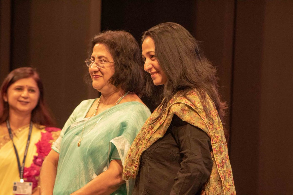KiranManral's tweet photo. Some photographs from the Fireside Chat with Arundhati Bhattacharya at  @nmintent
#leadershipsummit #nmintent yesterday @SheThePeopleTV https://t.co/3FMf2BBdKn