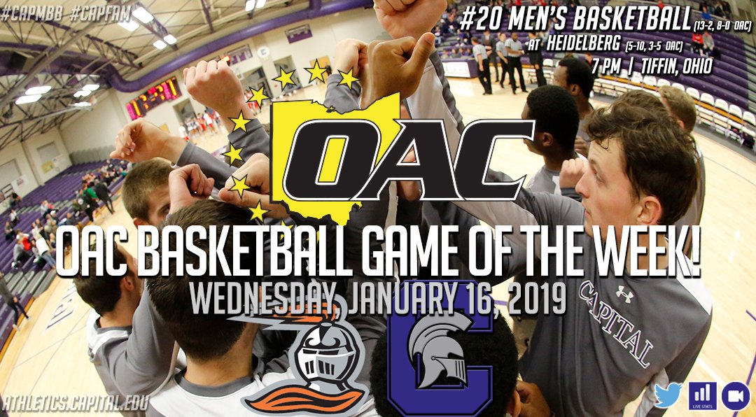 .<a href="/Capital_MBB/">Capital Basketball</a> is nationally ranked and we are officially on milestone watch 👀, what better time to be featured in the <a href="/OHAthleticConf/">Ohio Athletic Conference</a> Game of the Week on <a href="/nkt_tv/">NKT tv</a>! The Crusaders will take on <a href="/BergAthletics/">Heidelberg Athletics</a> tonight at 7 looking for a 13th straight win!

📺: live.nkt.tv/channel/nkt-pr…