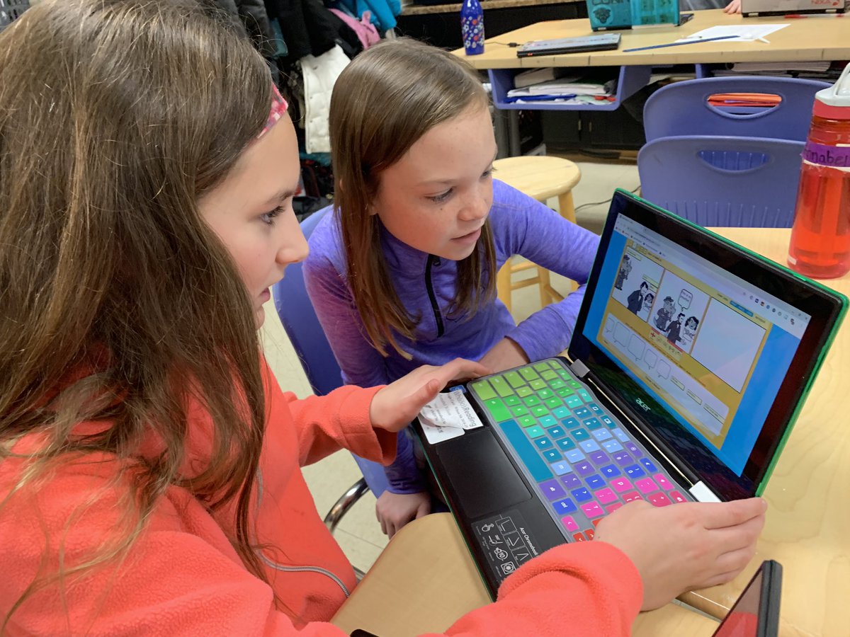 jtsdnixa's tweet photo. #Wilson5th using @MakeBeliefs4U to create a comic about Abraham Lincoln’s assassination. Making sense of The Civil War during Reading, Writing, Social Studies, and Morning Meeting. @jtsdnixa https://t.co/TIqbAHjVbW