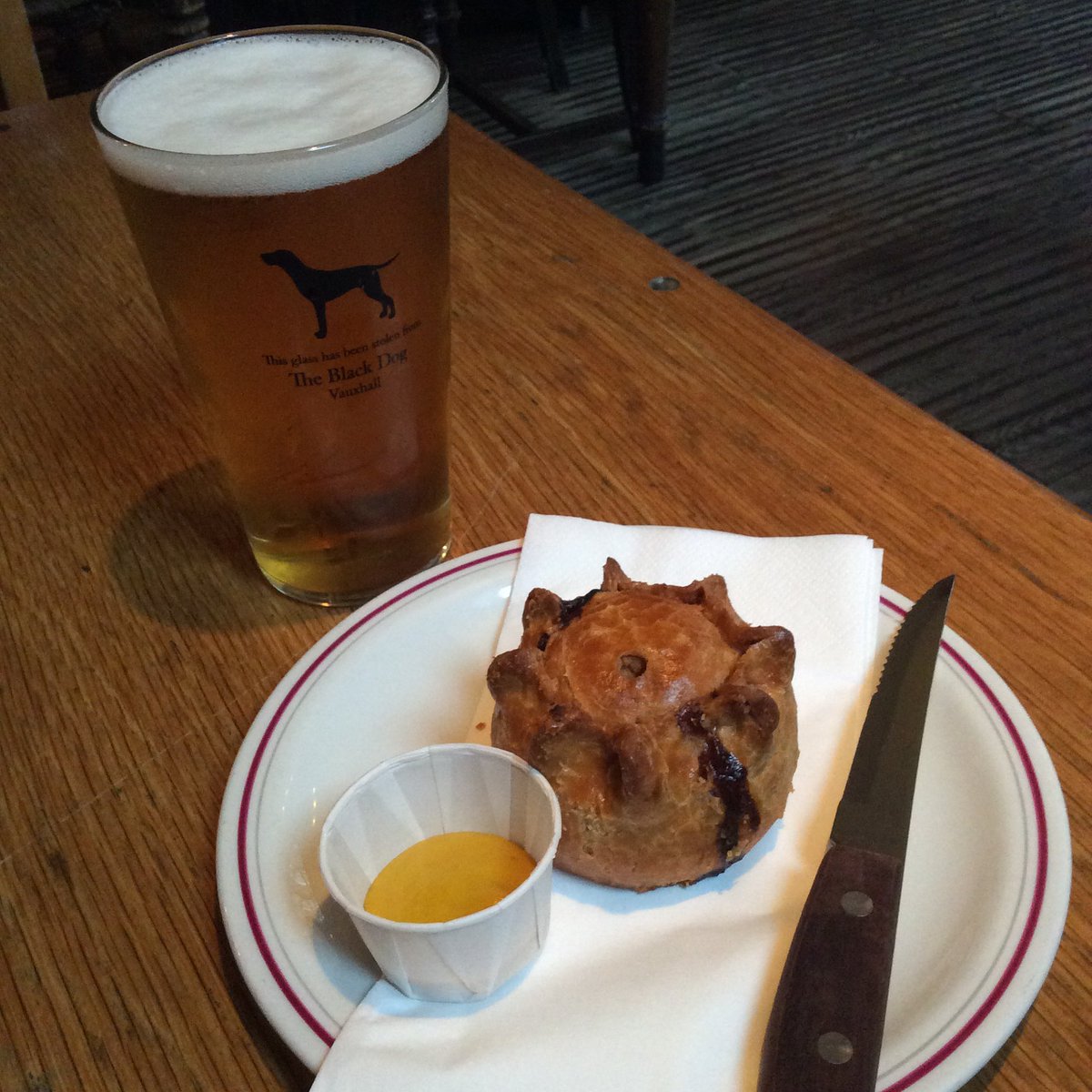 logo_lily's tweet photo. Mummy (@westminsterwags ) is out walking all her Doggy clients today so me and Mama have been exploring in Vauxhall! Found @theblackdogse11 and absolutely love it! Thank you for my treat and drink - I will be making the mummies come back here! Ps - pork pie also amazing! https://t.co/hgYHdjEybo