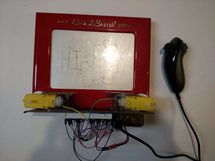 ShawnHymel's tweet image. Use a Wii-mote to control an Etch-a-Sketch buff.ly/2QFoX2d #electronics #Arduino #toyhack