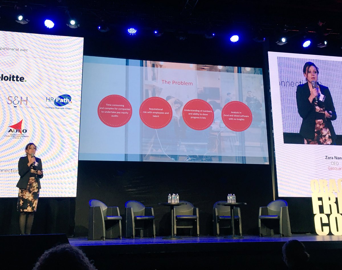 Après la #FrenchConnection18 à Paris @ZaraNanu continue avec Oracle lors d'#OOWLON ! Merci à elle pour son intervention sur la suppression des écarts de salaires entre les femmes et les hommes et sur la diversité dans les entreprises. #Diversity #GenderPayGap