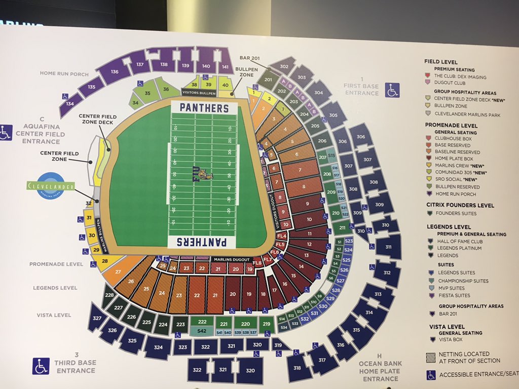 DBWilson2's tweet photo. Marlins are about to hold a press conference to discuss the Miami-FIU game they'll host in November. Here's how the field will look: https://t.co/SrFQXfBxHS