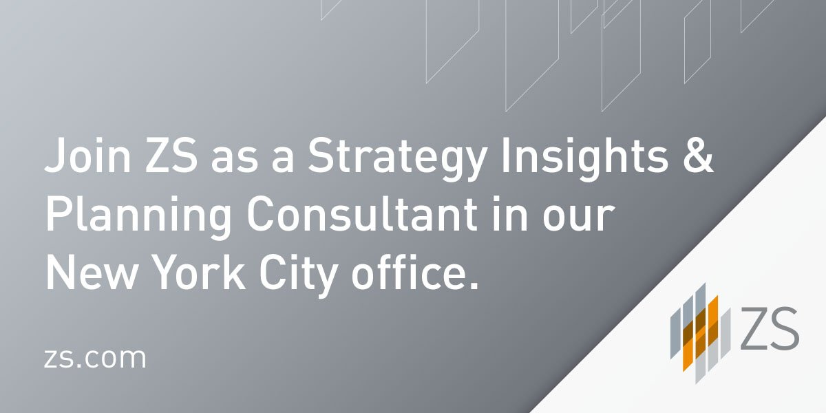.<a href="/ZSAssociates/">ZS</a> is seeking applicants for a Strategy Insights &amp; Planning Consultant position within our Value &amp; Access practice who will work with project leadership to define project scope. Apply: bit.ly/2ACUbQh #ZSJobs