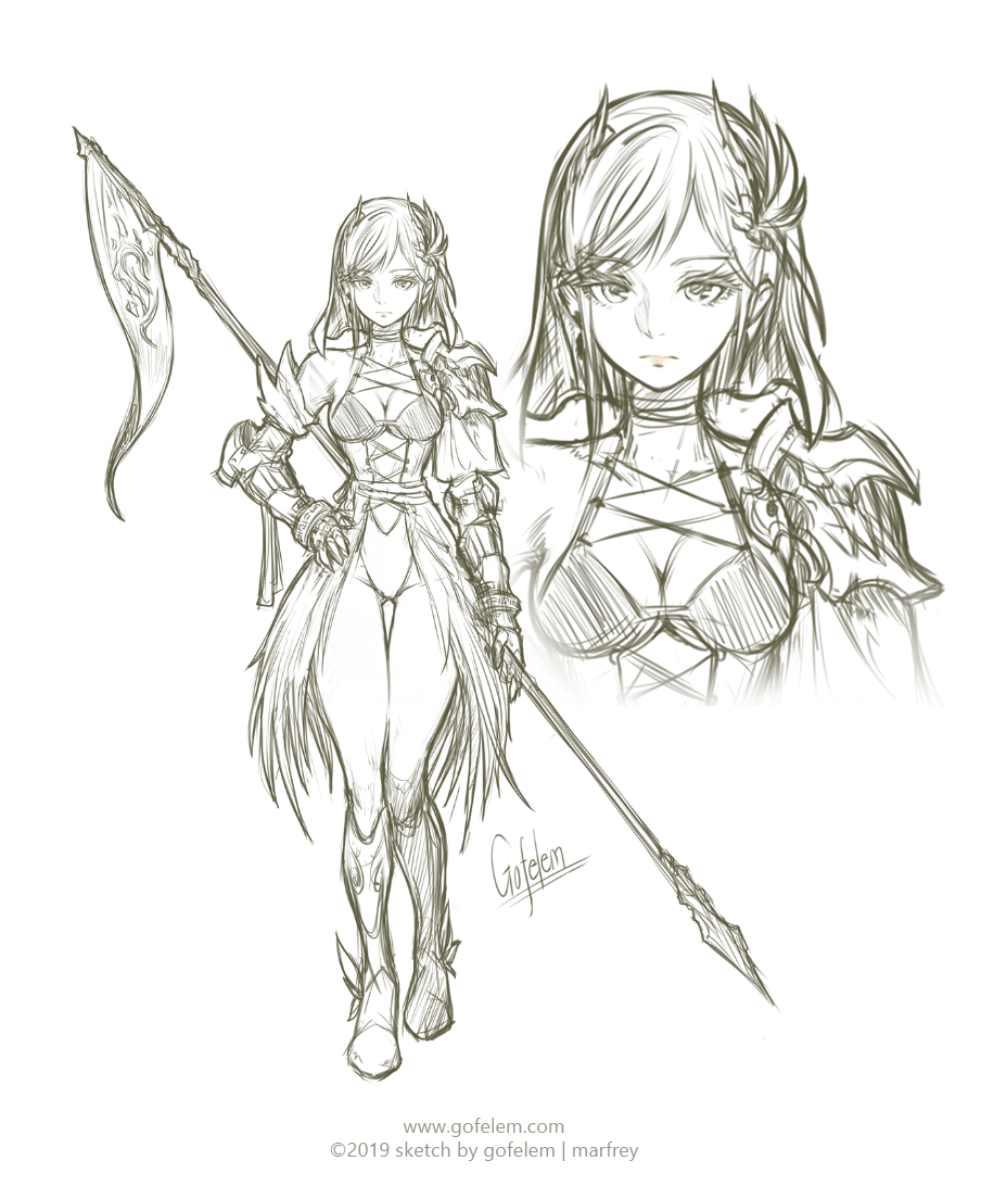New For Warrior Drawing Female.
