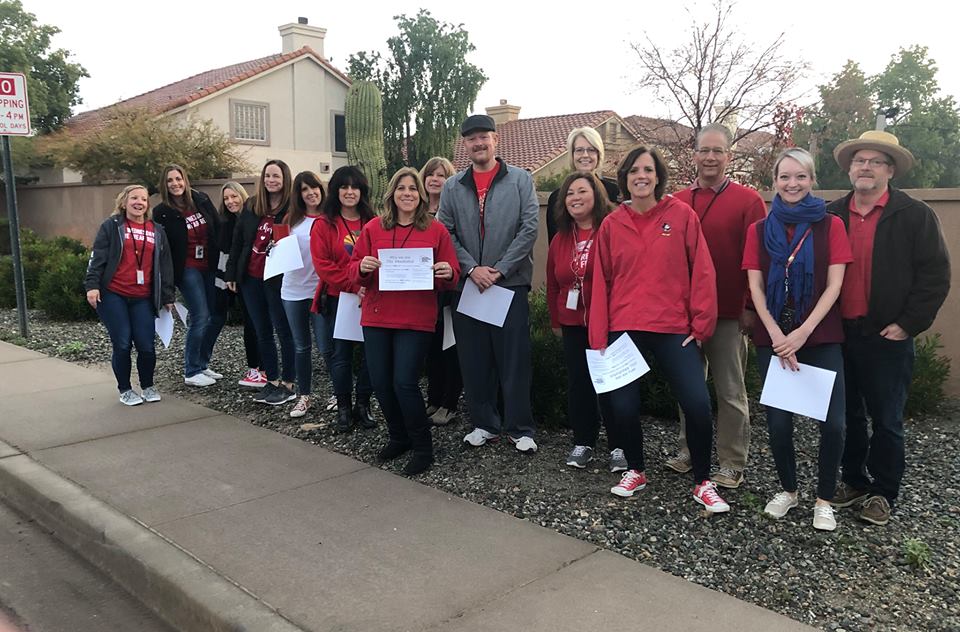 ProtectEdAct's tweet photo. #REDforED Wednesday! As 2019 begins, our schools still need $1 billion -- and our movement is still hard at work. We're wearing red, we're walking in, we're organizing our schools, and we're not going anywhere.#INVESTinED https://t.co/oDhxOwdSIg