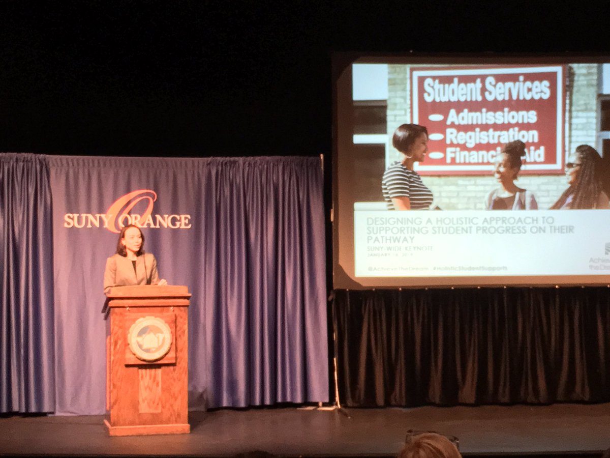 JesseCoraggio's tweet photo. @MeiYenIreland shares how to design a holistic approach to supporting students along their pathway for the SUNY Colleges. @NYSSSC @AchieveTheDream @Comm_College #EDPros https://t.co/GkcBKOMW7j