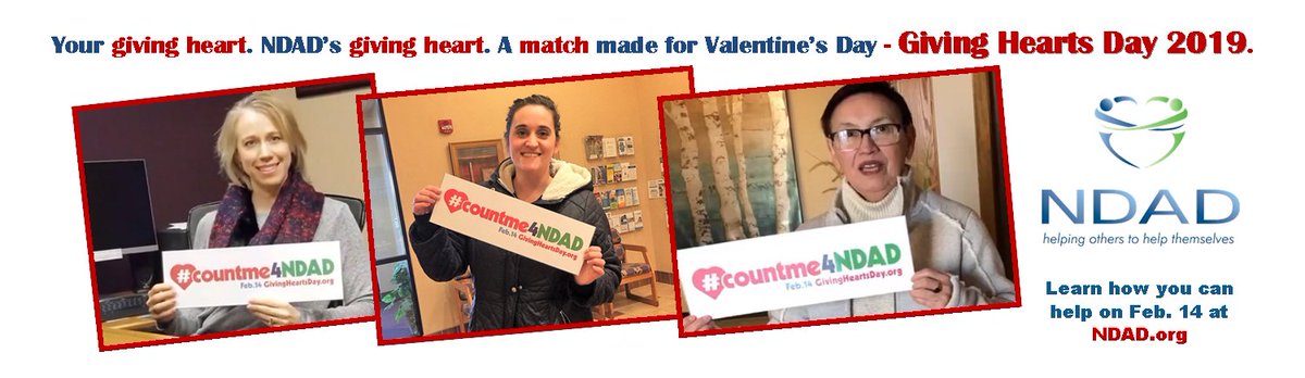 NDAD4YOU's tweet photo. Your giving heart. #NDAD's giving heart. A match made for #ValentinesDay - #GivingHeartsDay 2019. Make NDAD a charity you love. Say #countme4NDAD on Feb. 14 at https://t.co/GXNV1WfKzN.  Info: https://t.co/ukbMs6sBQk. #countme #gfd19 #NorthDakota #Minot #GrandForks #disability https://t.co/tml4hh9fpo