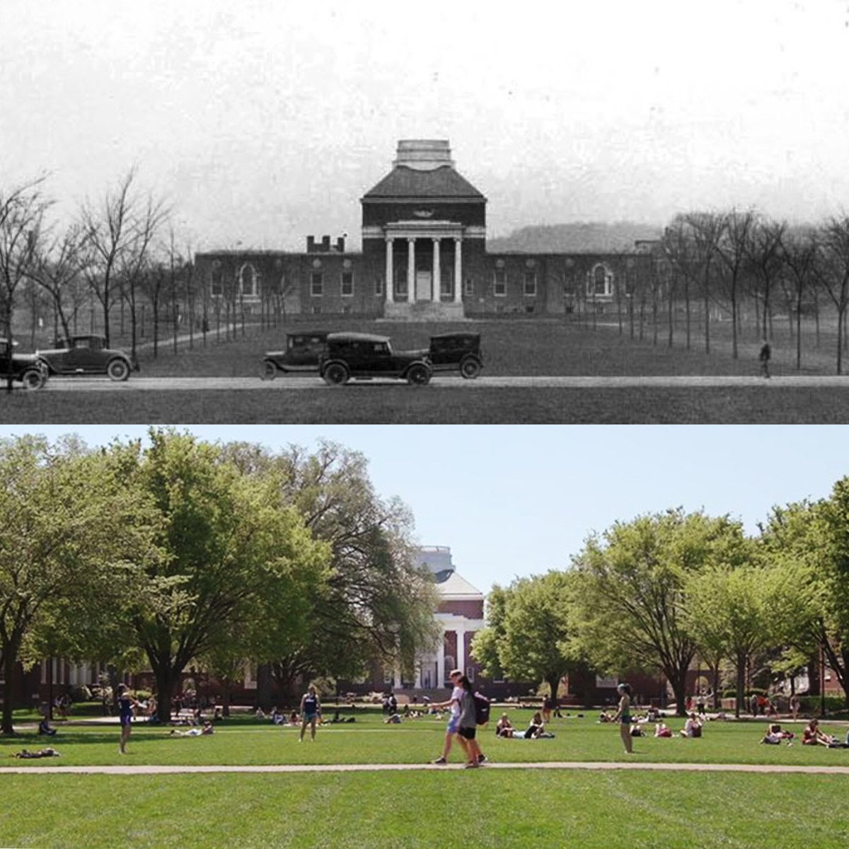 Who needs a #10yearchallenge when you can have a 100-year #AgingChallenge? The years have been good to Memorial Hall and The Green.