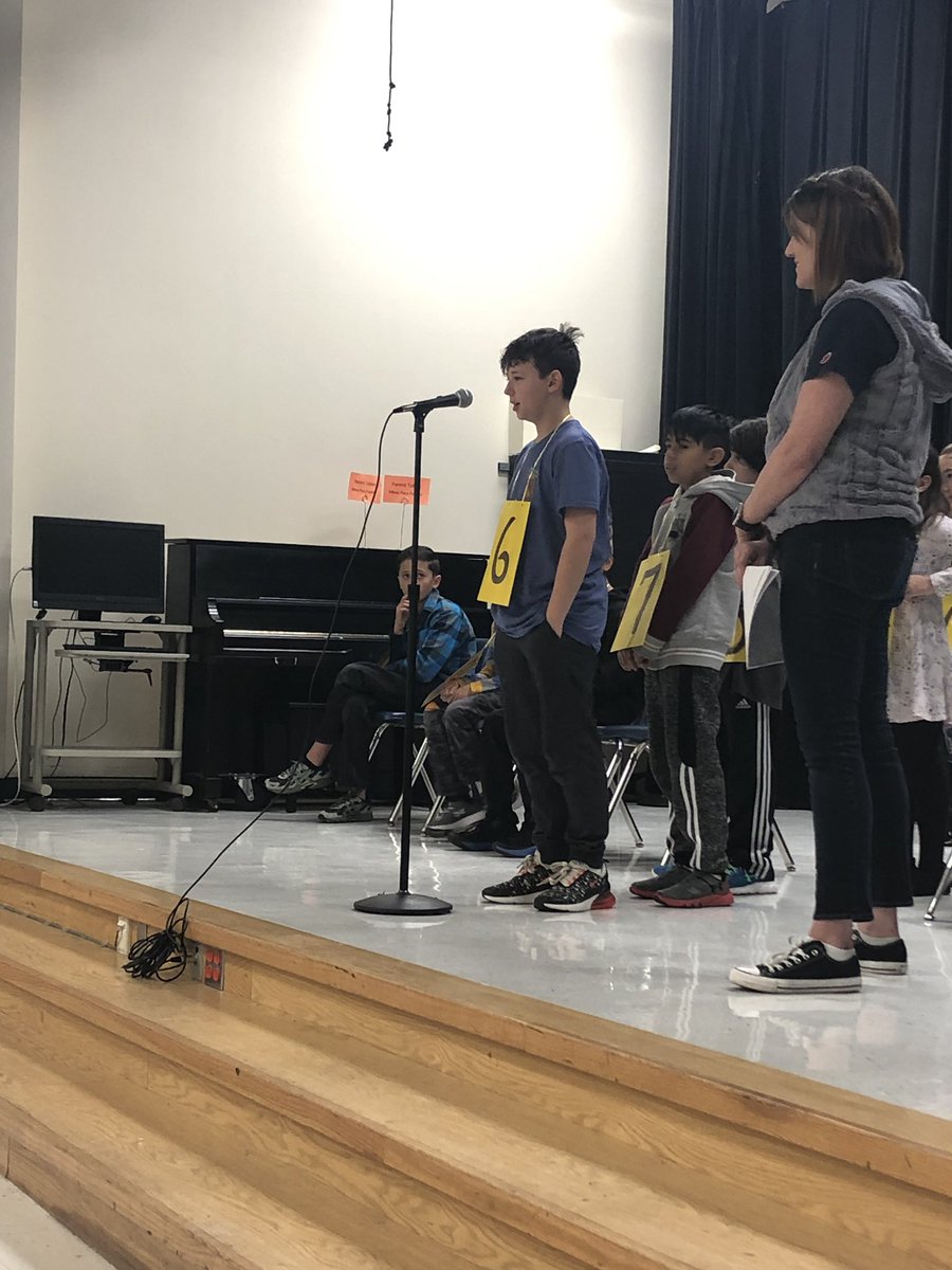 HannahPhilley's tweet photo. Today was a real nail-biter! Our annual Barron Spelling Bee was nothing short of eventful. This guy hung in there for over 25 rounds and a room change due to Kinder lunch. He upheld his winning title for the second year in a row! #barronworldfamous #5thgradeLions #soproud https://t.co/UQ2zU4dp89