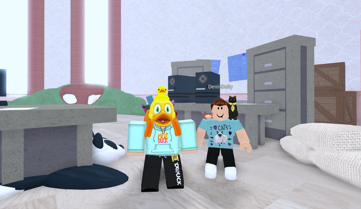Productivemrduck On Twitter I Just Met Denisdailyyt While Playing Realshovelware S New Adventure Obby - denis roblox adventures obby