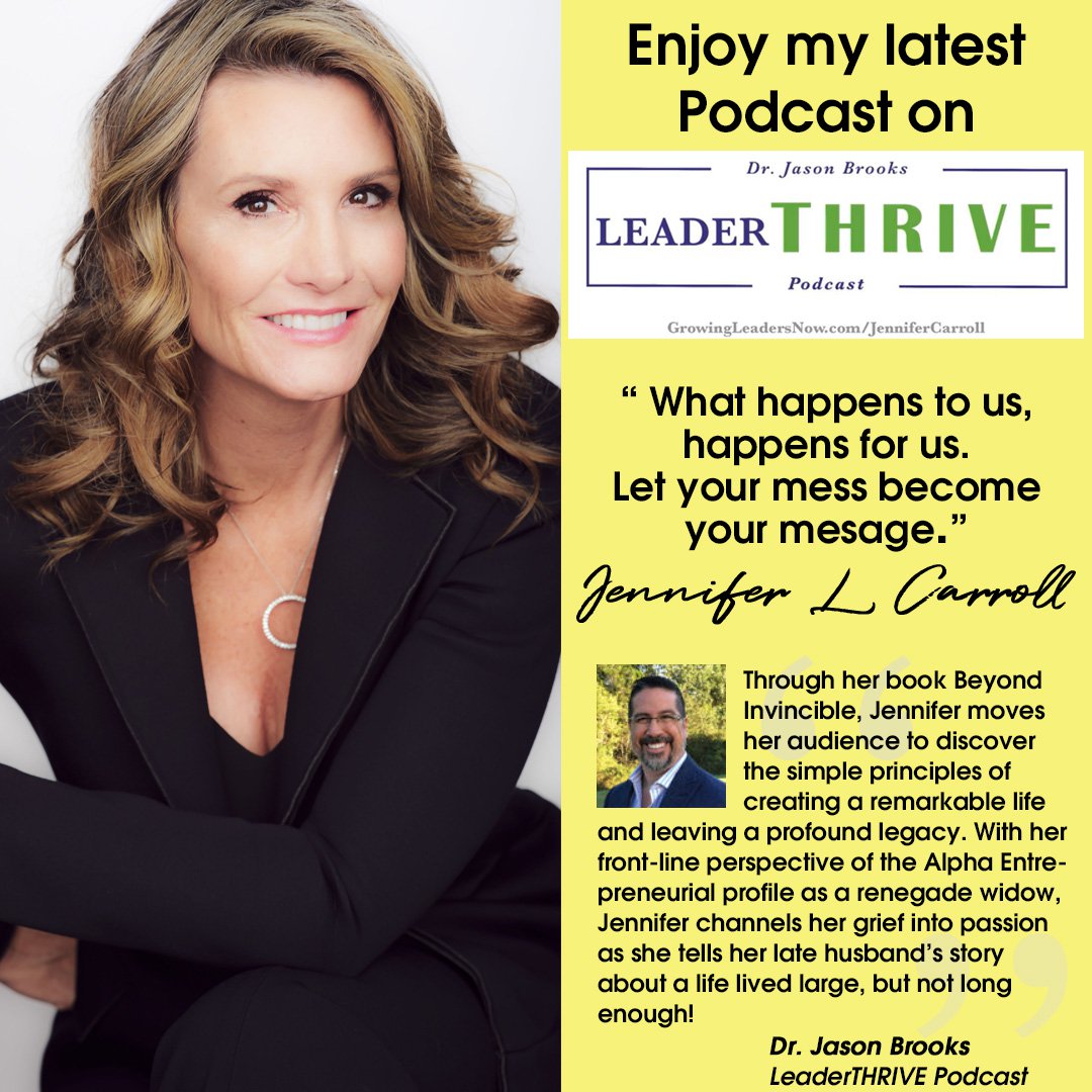 Listen to my latest PODCAST with Dr. Jason Brooks  Here! --> hubs.ly/H0gcdPB0 #LeaderTHRIVE #BeyondInvincible #LiveLargeLiveLong