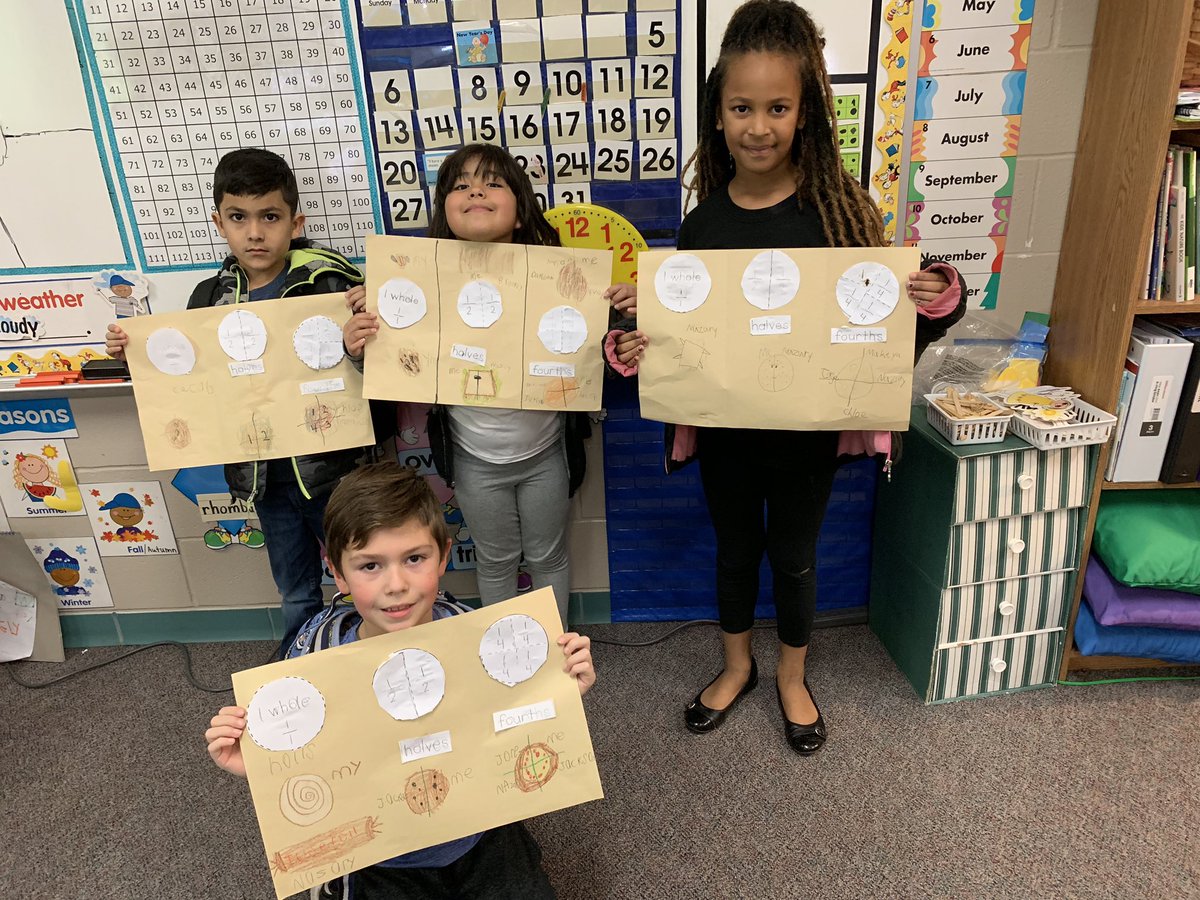 mrscruzgrade1's tweet photo. Look at these awesome examples of wholes, halves and fourths! What will you share and what will you keep for yourself?!? #MBEbears #firstgradefractions #firstgradeisfun https://t.co/8yt1t1BwnV