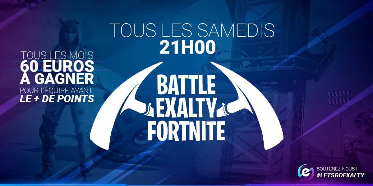 Exalty Fortnite على تويتر Nouveau Tournoi Fortnite Battle - ٨ ٤٥ ص ١٦ يناير ٢٠١٩