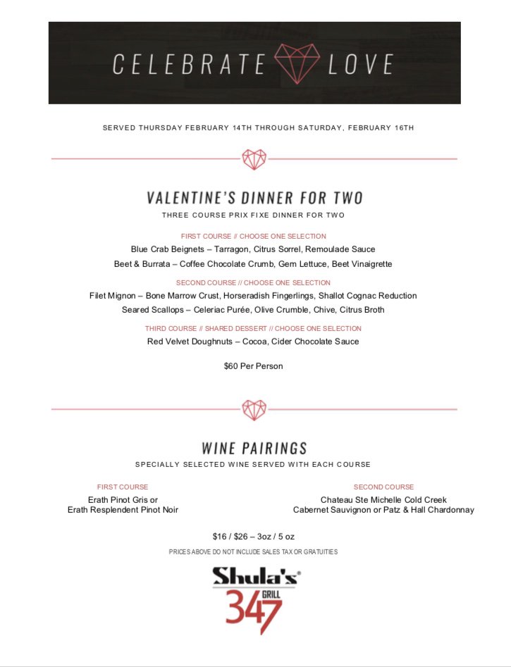 Now is the time to book your dinner for two this Valentine's Day!