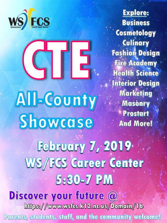 Come join us on Feb.7th for a night of exploration and fun at our annual Career and Technical Education (CTE) Showcase. <a href="/wsfcs/">WS/FC Schools</a>