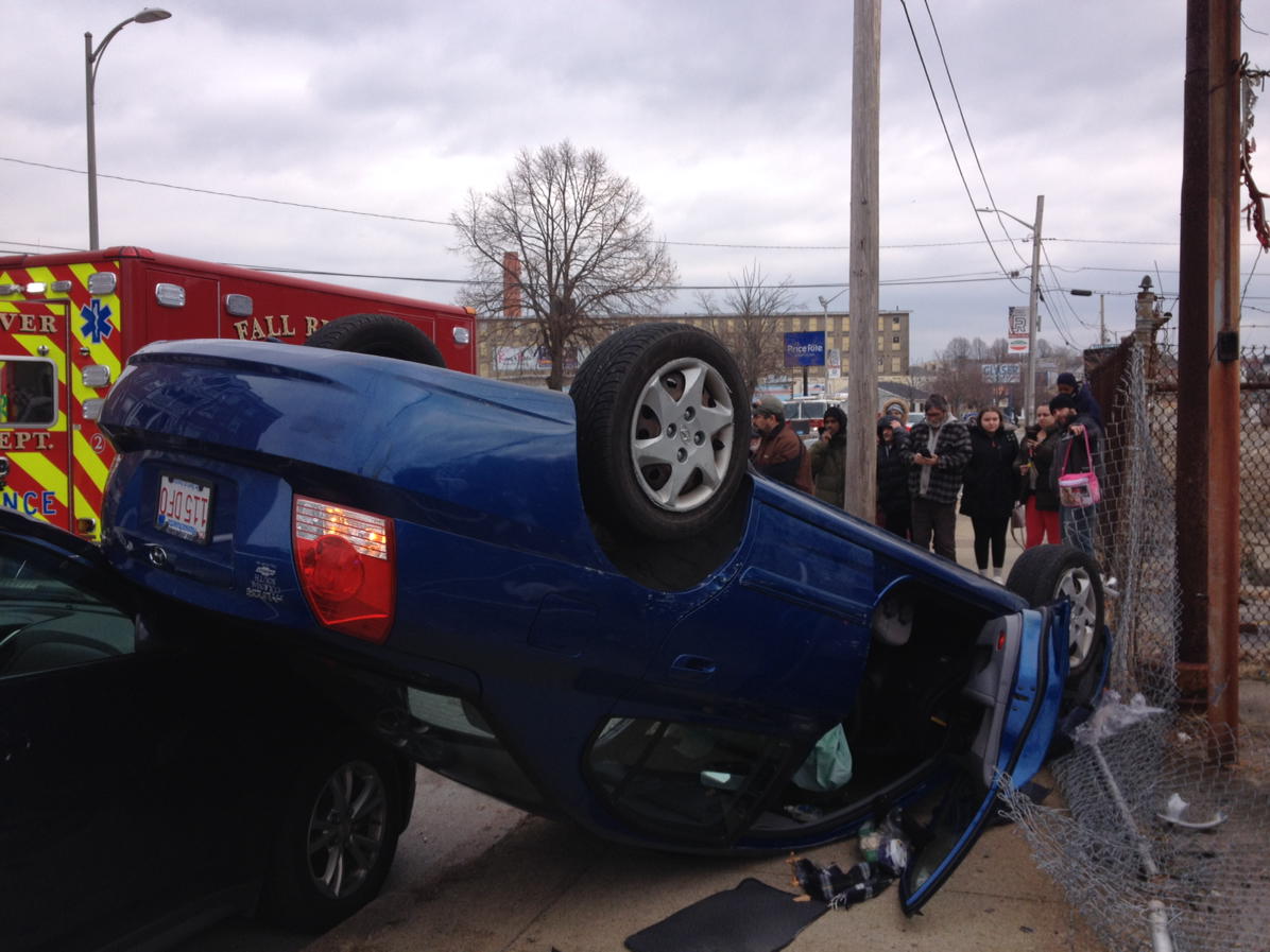 Rollover crash on pleasant st near saber TV. Injuries to 2 occupants reportedly minor. Traffic blocked for now.