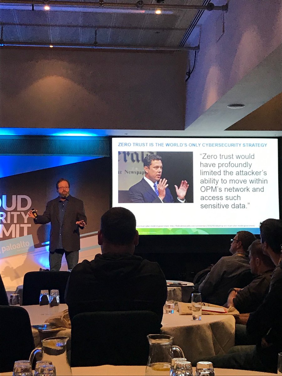 AWShepherd's tweet photo. “Data is the new oil - value gets added the more you refine it” @Kindervag @PaloAltoNtwks #zerotrust #CSSIE https://t.co/0wROp7STwd