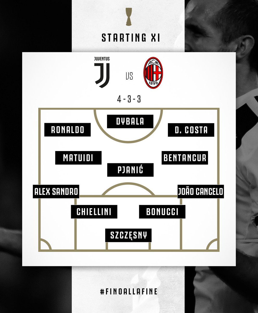 Mezz'ora a #JuveMilan
La Juve scende in campo così.
⚪️⚫️ #Supercoppa