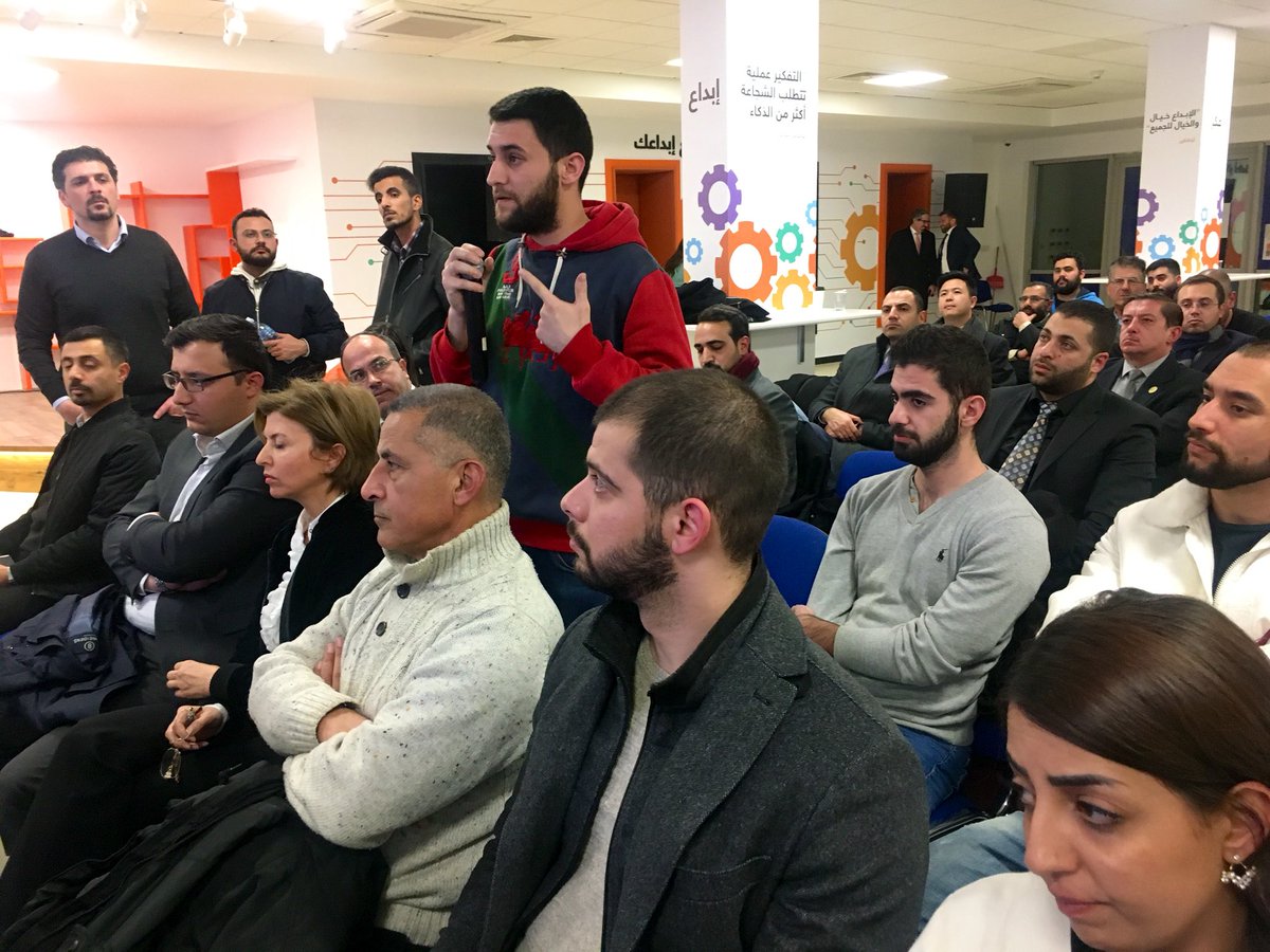 EndeavorJo's tweet photo. Key players on the hot seat: @reem_goussous1 @WorldBankMENA @NidalBitar @intajICTJO @MothannaGh @MoICTJO @marwansjuma @RamziNuzha @cpfjo @startupjo https://t.co/V455D2YgK1