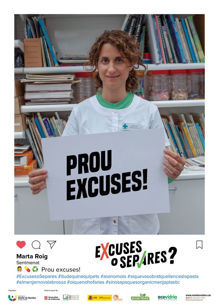 E❌cuses o separes ✅? Marta Roig ho té clar!
I TU DE QUIN EQUIP ETS? DELS QUE RECICLA!
#excusesOsepares
#ResidusVallès