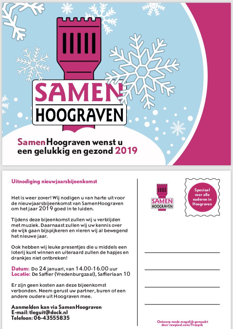 Voorbereidingen in volle gang <a href="/SamenHoograven/">SamenHoograven</a> NY bijeenkomst voor de ouderen #Hoograven zeg het voort!