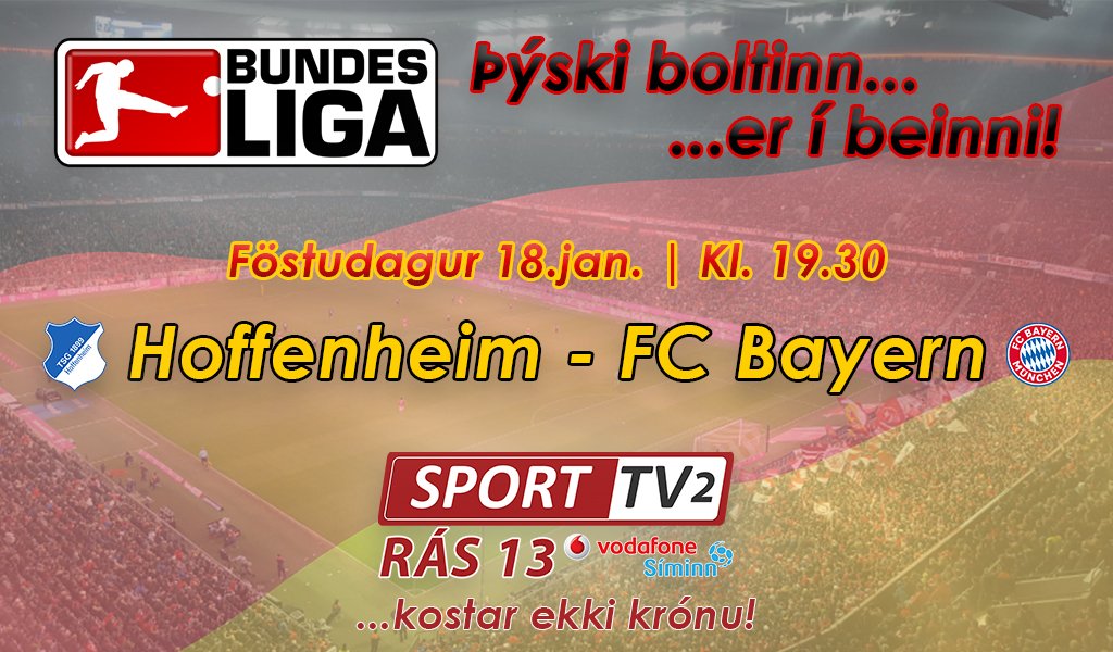 Sá þýski rúllar af stað á föstudag. Þýski boltinn verður í opinni dagskrá á SportTV2 - á rás 13 bæði hjá Vodafone og Símanum.