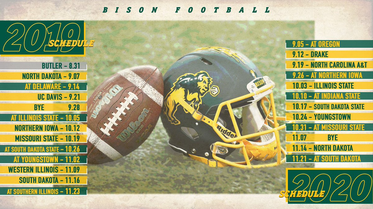 Ndsu Football Schedule 2022 Ndsu Football On Twitter: "The 2020 Schedule Is Complete, Here Is What The  Next Two Years Look Like For Bison Football. #Raisethebar  Https://T.co/Pvhhcfd1Bw" / Twitter
