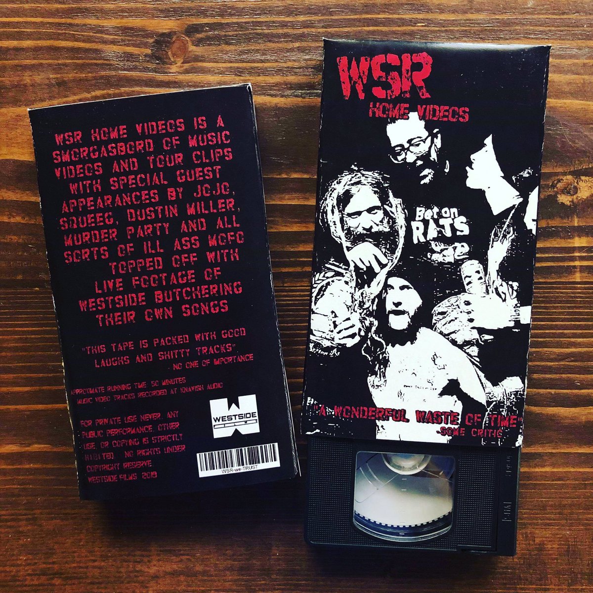 WSR_666's tweet photo. You thought we were kidding? The Westside Rebellion VHS. There’s like over 50min of Bullshit on these. 🤙🏼😎 Available at upcoming shows! art by Dead Eye Zack! #vhs https://t.co/qS72czQ5AV