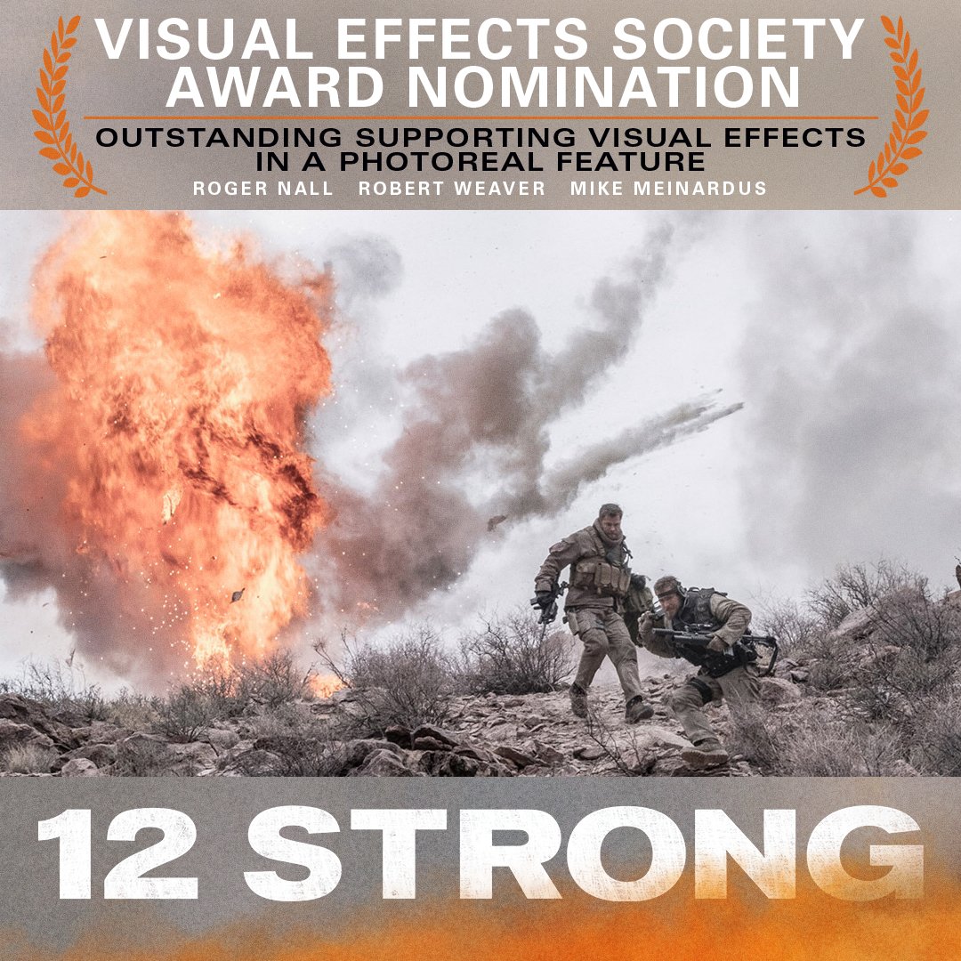 The Visual Effects team of #12StrongMovie is now nominated for a VES Award. Congrats all!