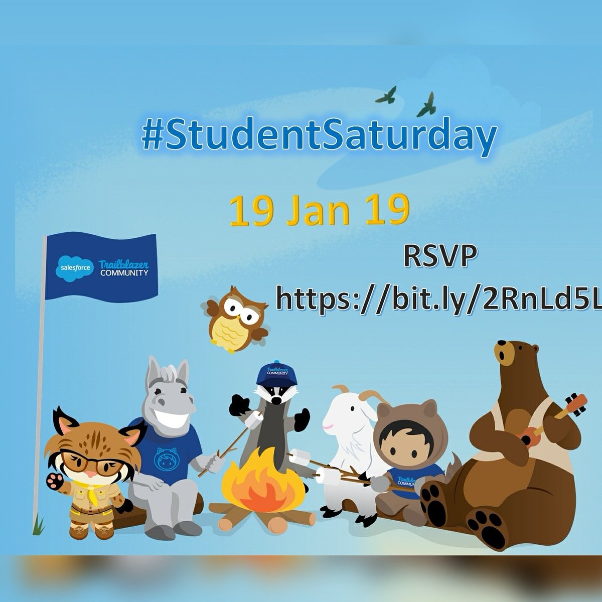 Only 2 days left! RSVP now for very first #StudentSaturday!
We have students from all around India and some Awesome students of USA as well! Thanks to our Pawsome community 🤠

Rsvp now: bit.ly/2RnLd5L

All Student Groups are invited!!
<a href="/amandabauman/">Amanda Bauman</a> <a href="/LivTrails/">Living The Trailhead</a>