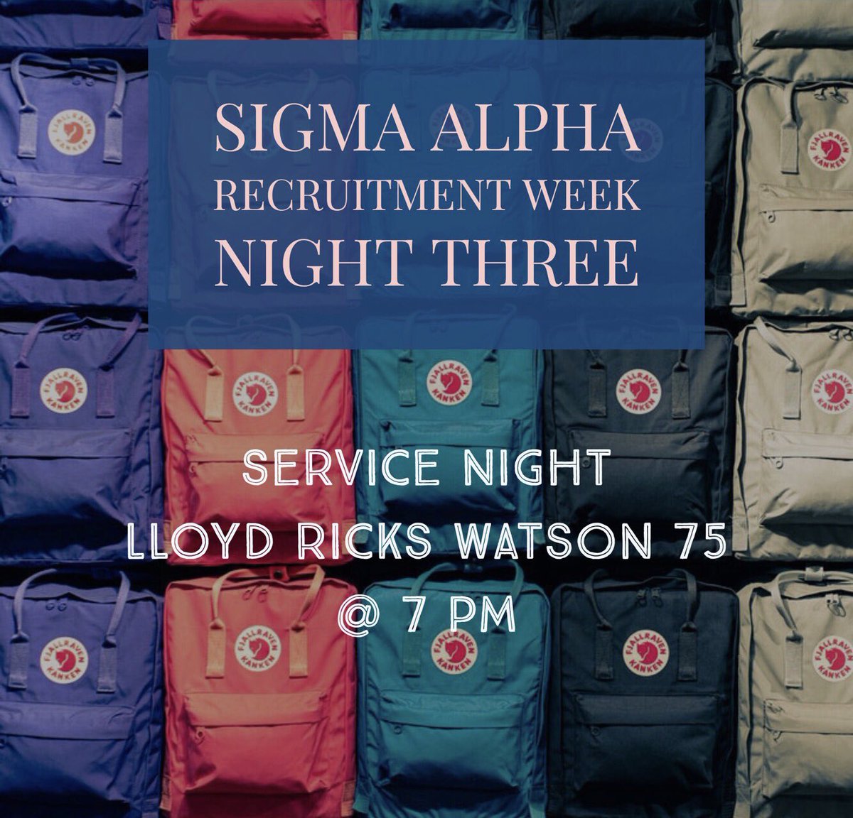 Tonight is our service night! It is also our last night of recruitment week before interviews. We can’t wait to see y’all tonight! 💛💚