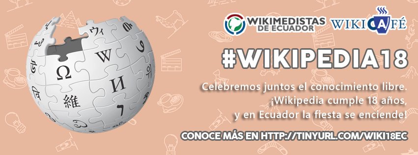 MedialabCIESPAL's tweet photo. Celebra  el cumpleaños 18 de Wikipedia con nosotros.

Viernes 25 de enero desde las 18:15
Entrada libre https://t.co/SBINmrrtfZ