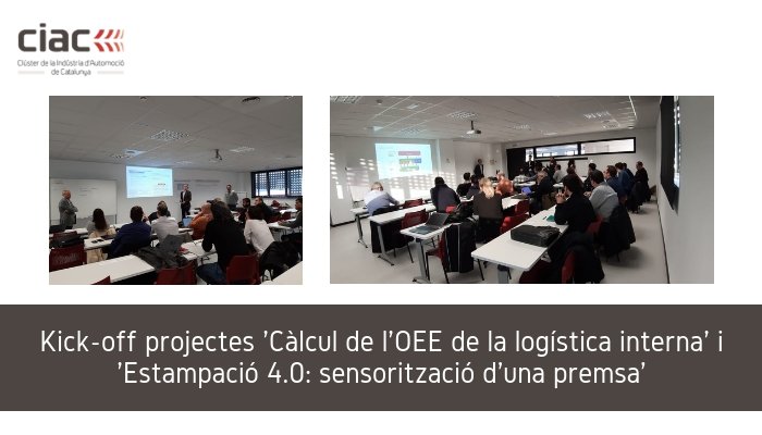 CIACnews's tweet photo. Iniciem els projectes 'Càlcul OEE logística interna' i 'Estampació 4.0: sensorització d'una premsa". Objectius: establir fórmules per obtenir l'OEE com indicador d'eficiència de serveis logístics, i definir un model de "machine learning" aplicat a una premsa mecànica d'estampació https://t.co/YYLj2oBt1O
