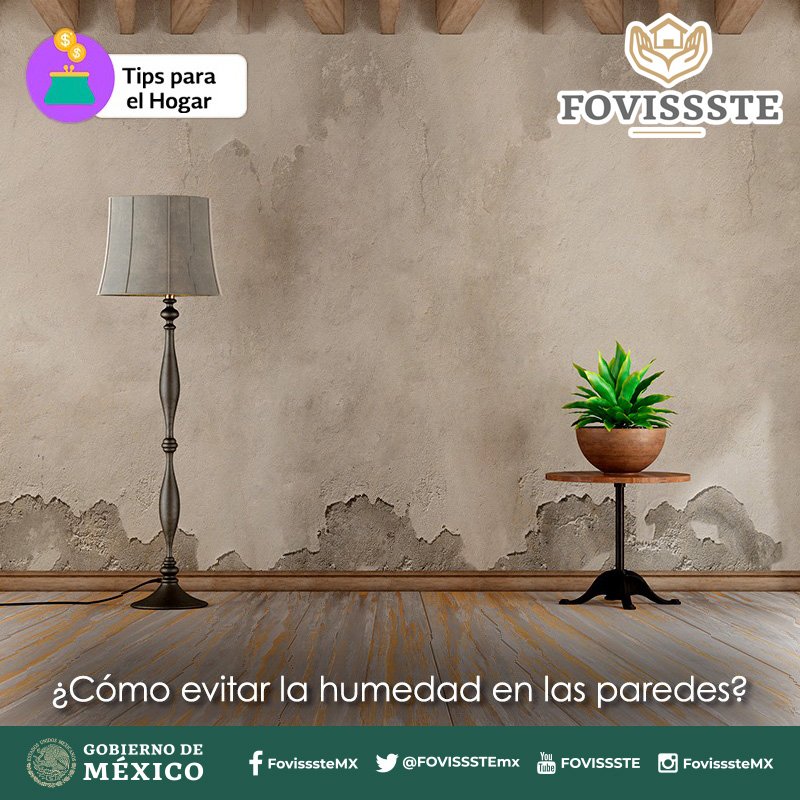 FOVISSSTEmx's tweet photo. #TipHogar
Evita la humedad en tu hogar:
•Ventila todas las áreas de la casa de 10 a 20 minutos al día.
•Evita secar la ropa en el interior de la vivienda.
•Procura mantener una temperatura adecuada al interior.
•Pon a funcionar la campana extractora cada vez que cocines. https://t.co/q7XXn4mNI8