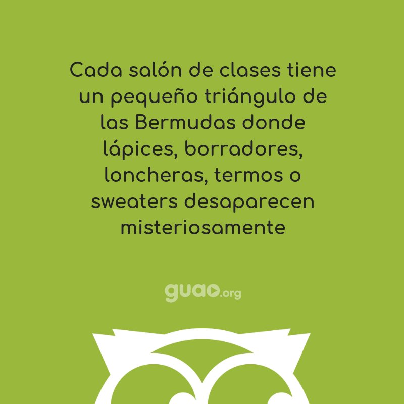 EducacionGuao's tweet photo. #CosasYCasos de la escuela
¿Qué se ha llevado el triángulo de las Bermudas del aula de tus muchachos? https://t.co/t2jhhH9U7N